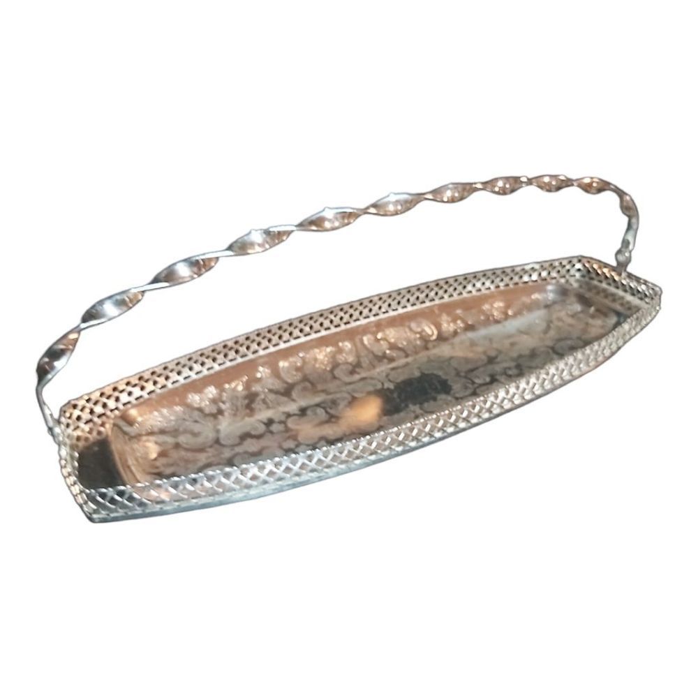 Queen Anne Sandwich Serving Tray with Twisted Handle